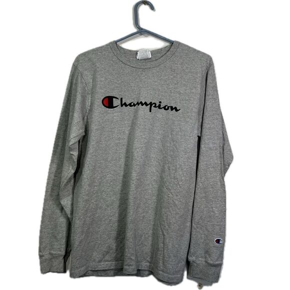 Champion adult size medium, long sleeve, T-shirt with logo graphic on front - Picture 1 of 5